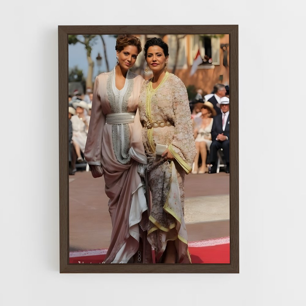 ap-moroccan royal family-2 cadre Bois foncé