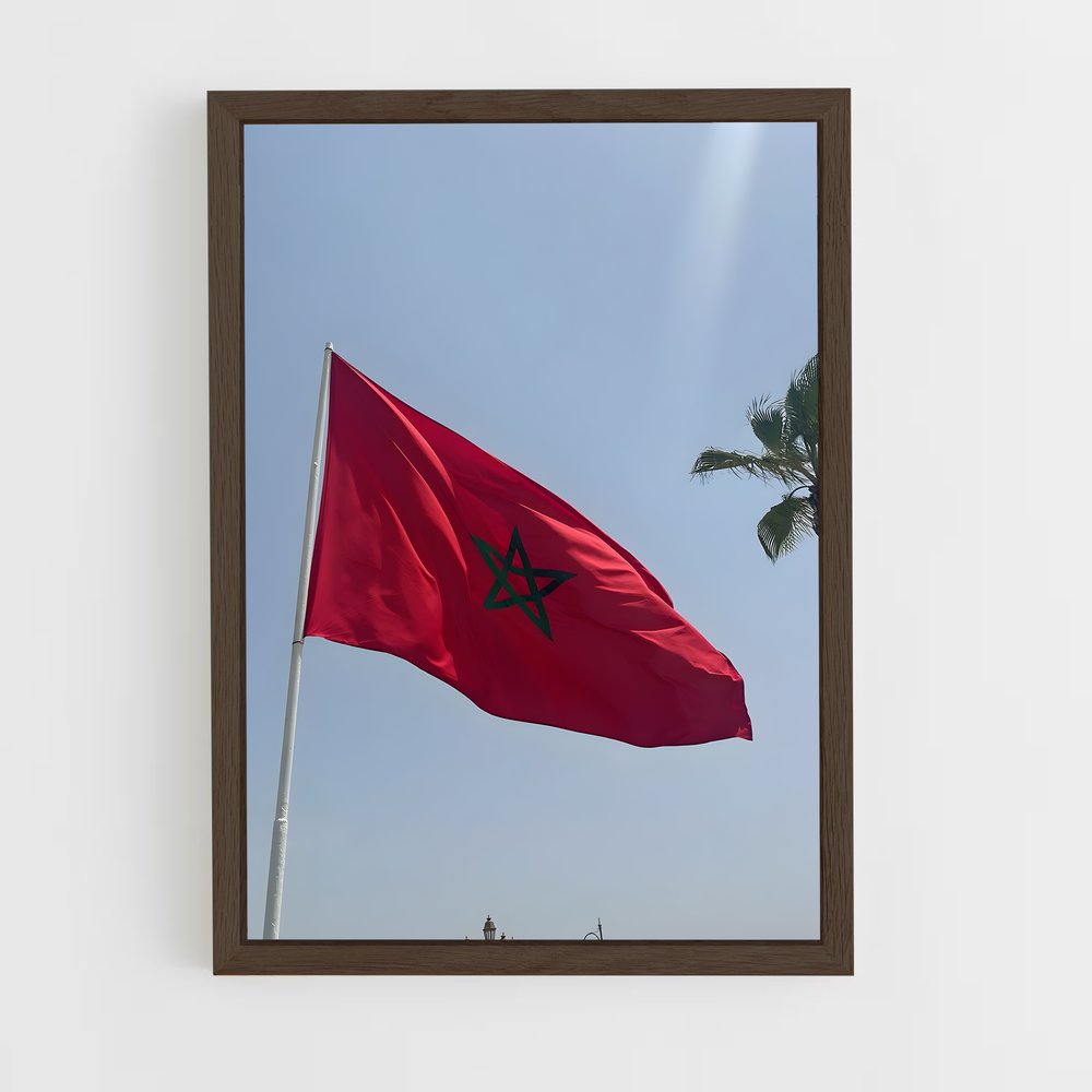 ap-morocco flag-2 cadre Bois foncé