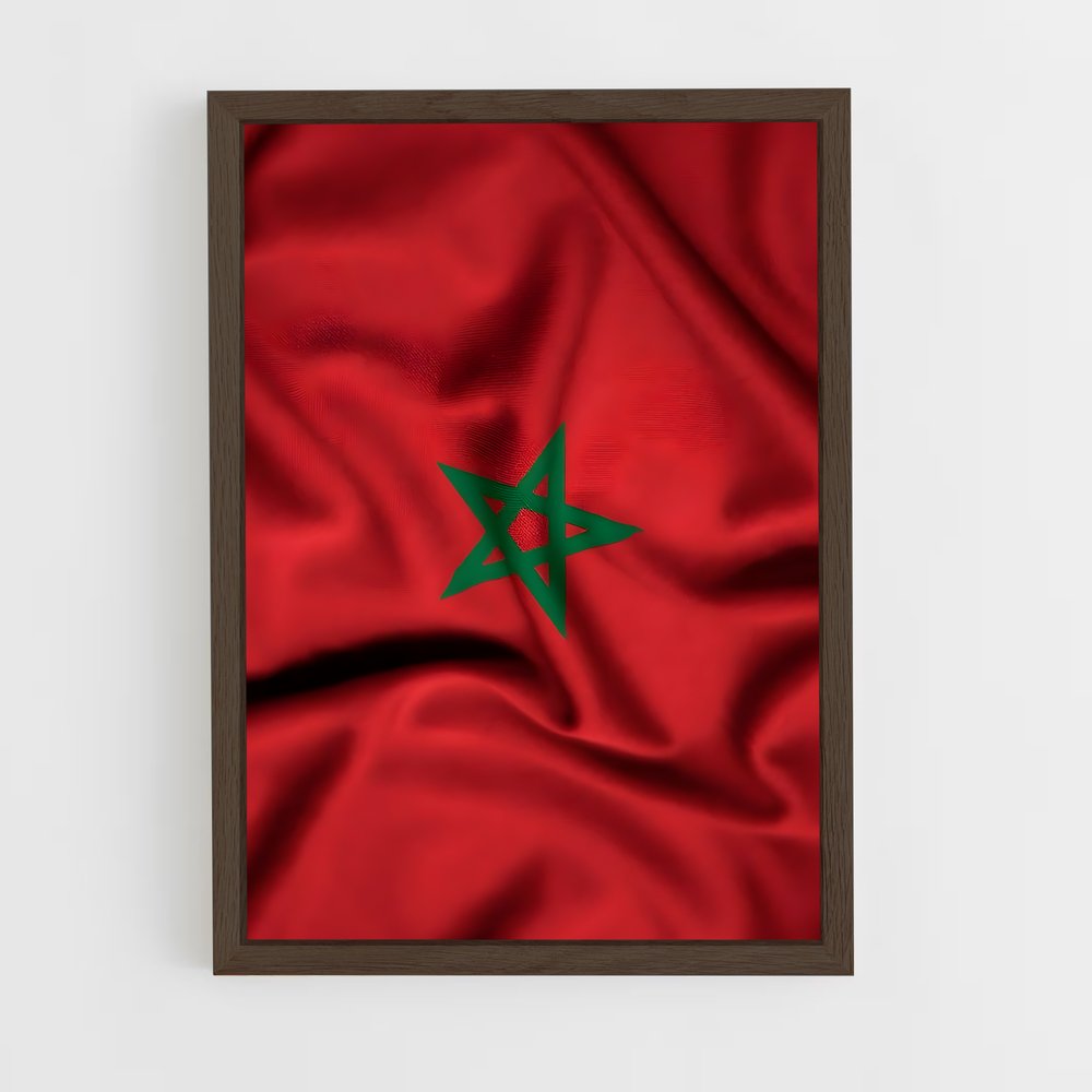 ap-morocco flag-3 cadre Bois foncé