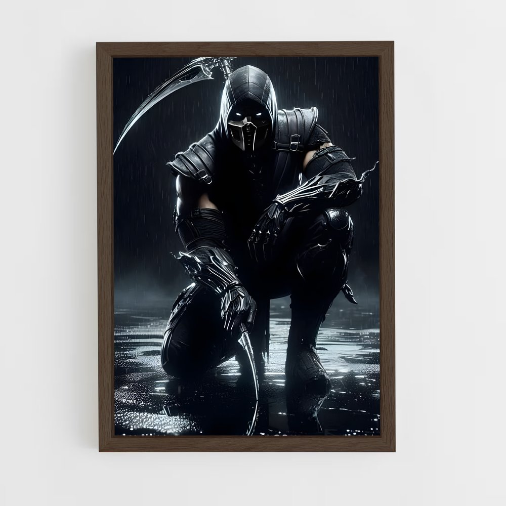 ap-mortal kombat-10 cadre Bois foncé