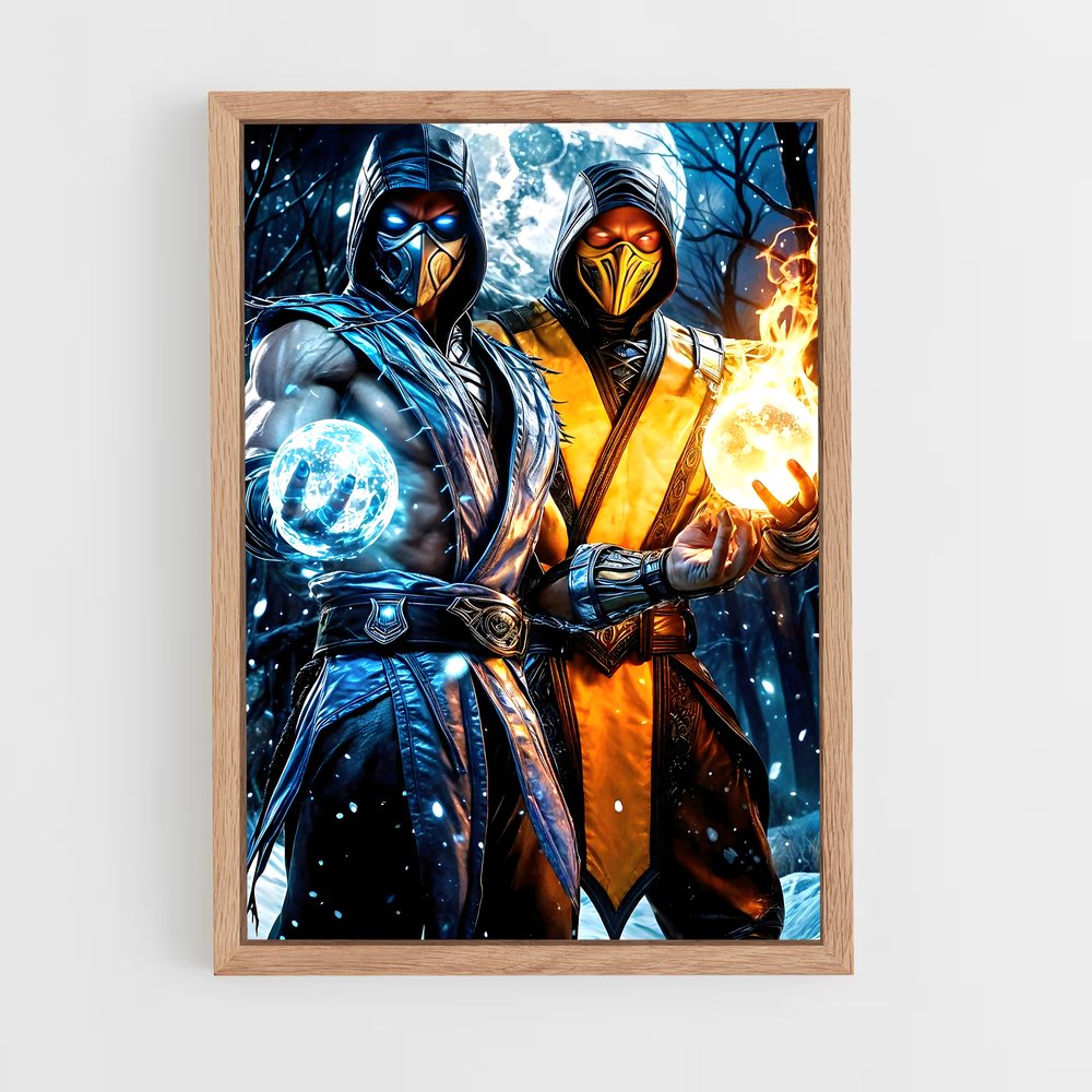ap-mortal kombat-3 cadre Bois clair