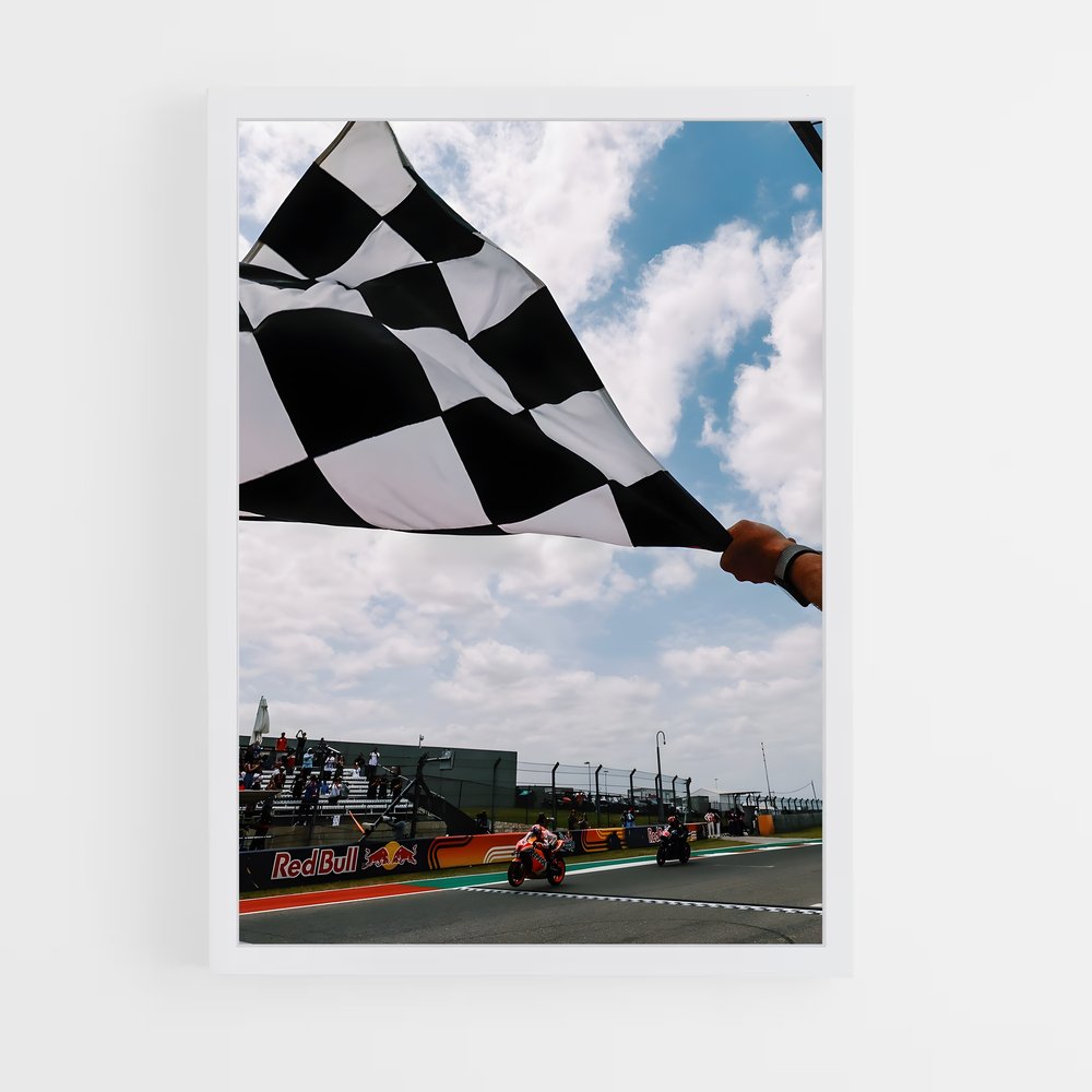 ap-motogp flag-2 cadre Blanc