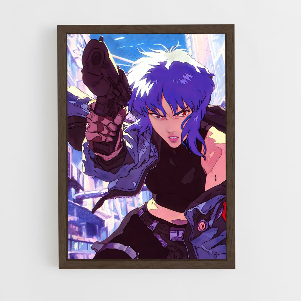 ap-motoko kusanagi-11 cadre Bois foncé