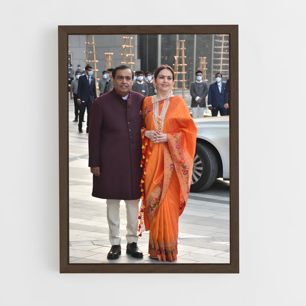 ap-mukesh ambani-6 cadre Bois foncé