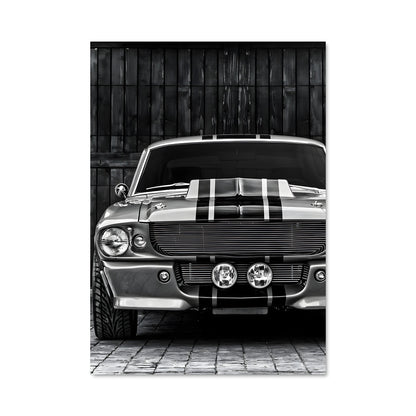 Poster Mustang Noir et Blanc