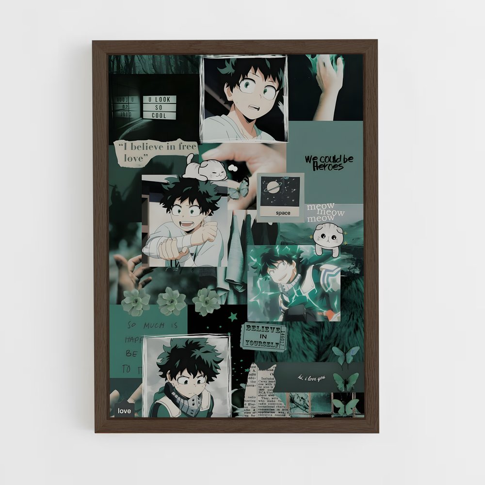 ap-my hero academia-5 cadre Bois foncé