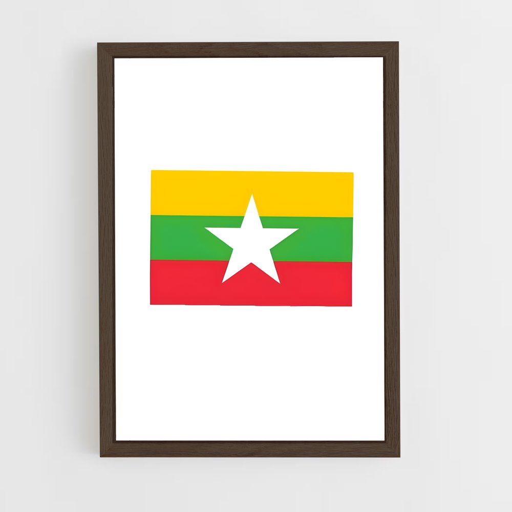 ap-myanmar flag-1 cadre Bois foncé
