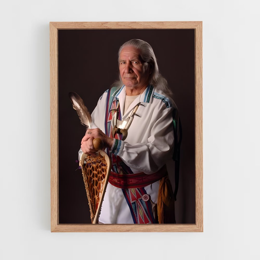 ap-native american lacrosse heritage-1 cadre Bois clair