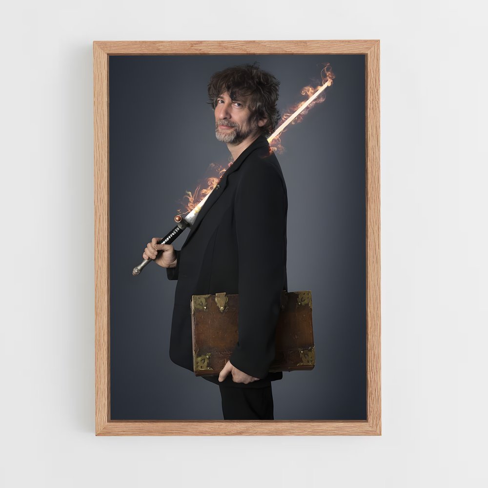 ap-neil gaiman-2 cadre Bois clair