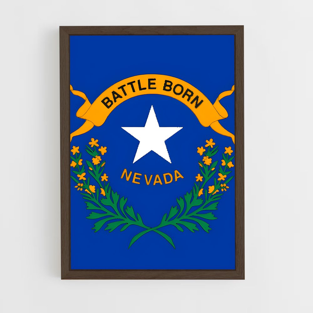 ap-nevada flag-1 cadre Bois foncé