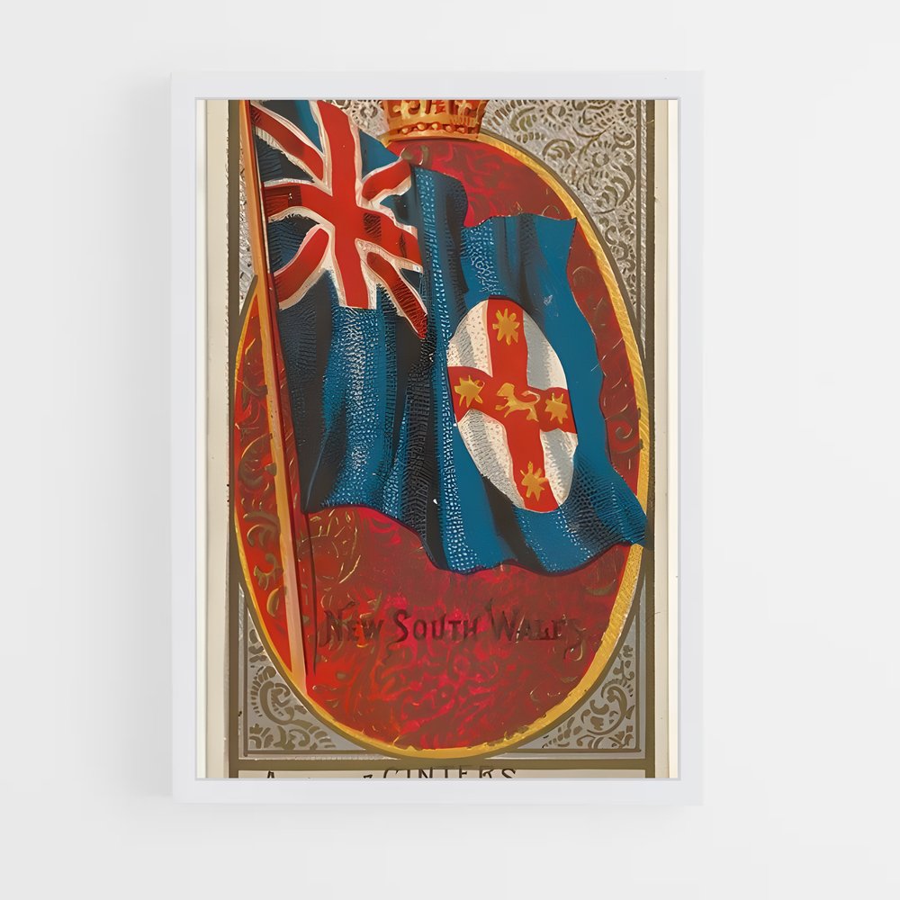 ap-new south wales flag-1 cadre Blanc