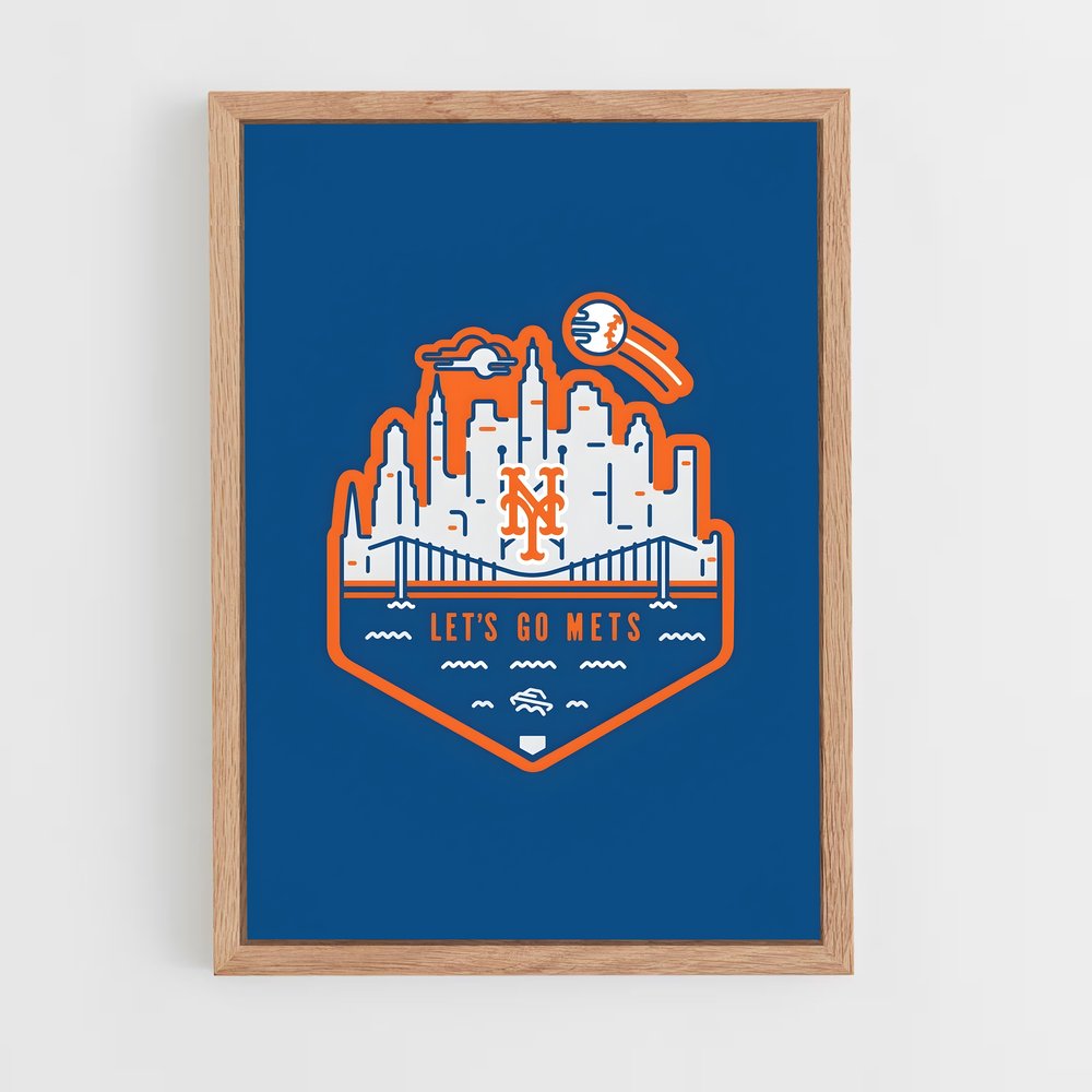 ap-new york mets-10 cadre Bois clair
