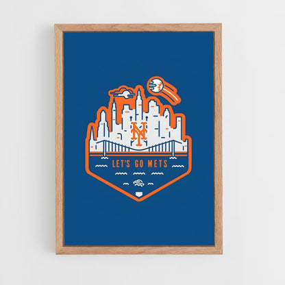 ap-new york mets-10 cadre Bois clair