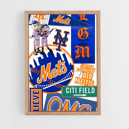 ap-new york mets-5 cadre Bois clair
