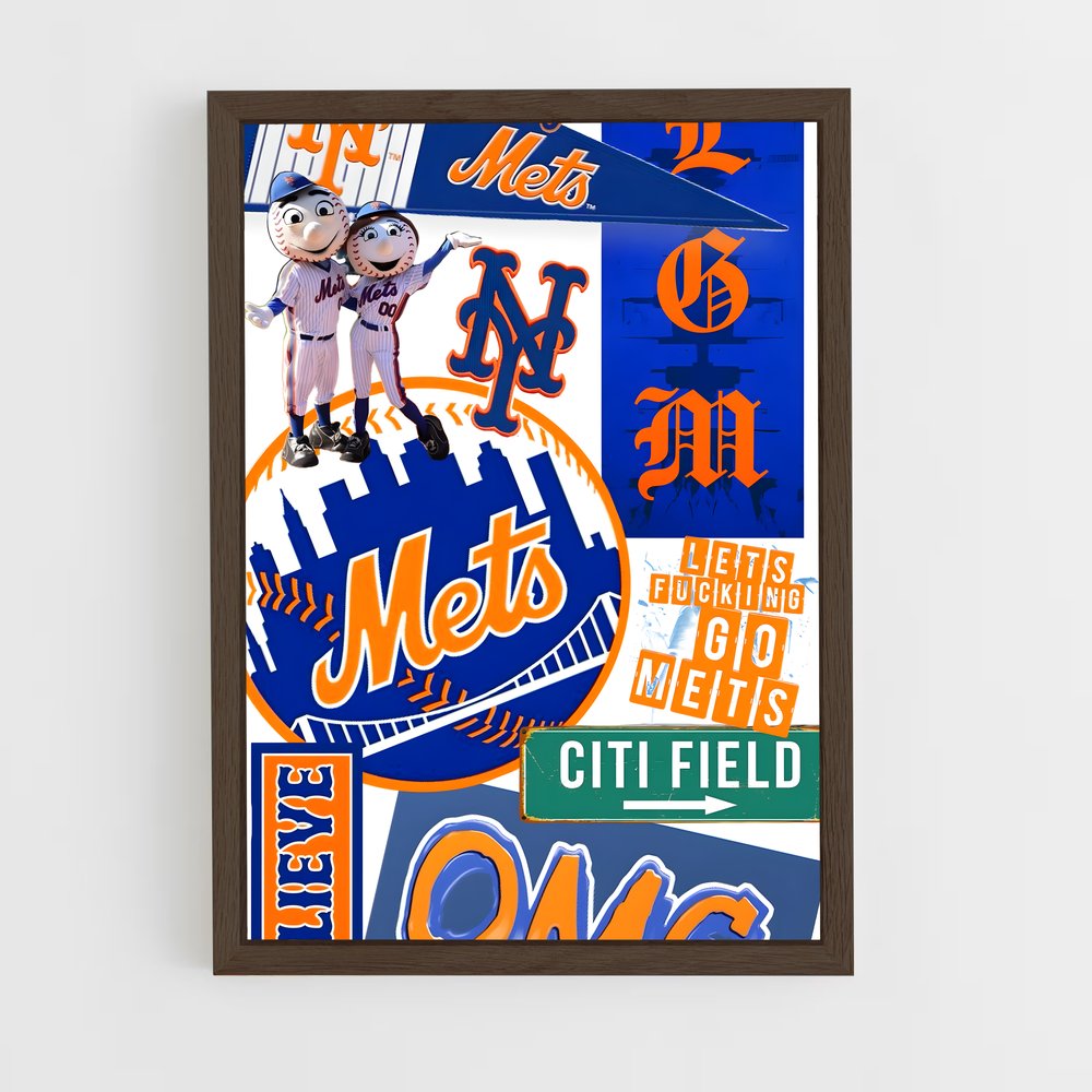 ap-new york mets-5 cadre Bois foncé