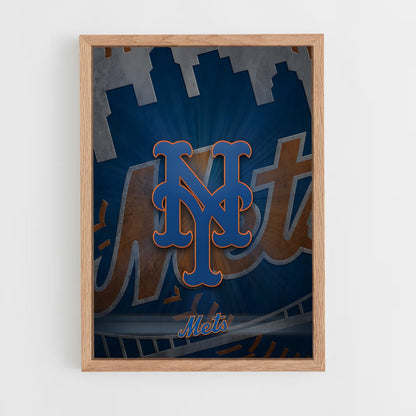 ap-new york mets-7 cadre Bois clair