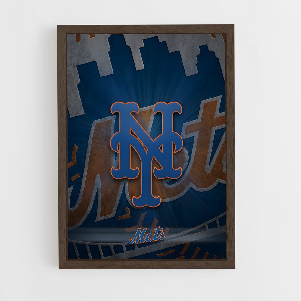 ap-new york mets-7 cadre Bois foncé