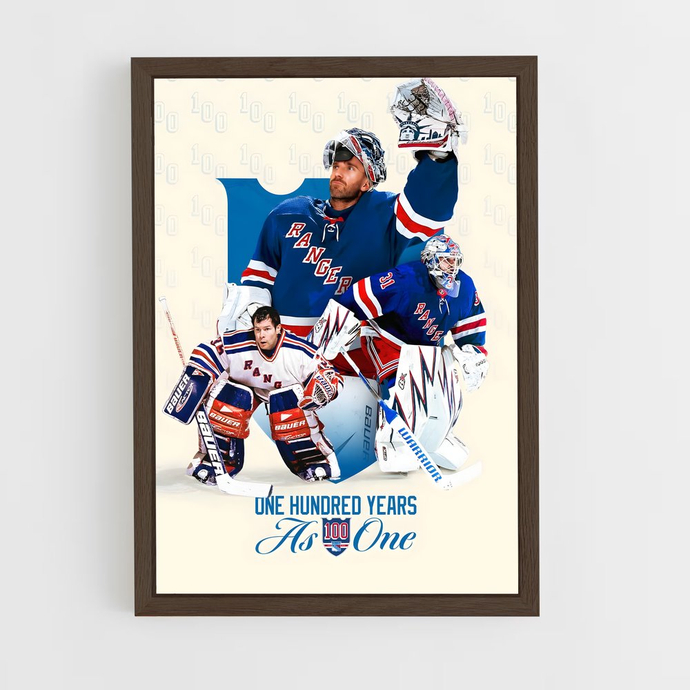 ap-new york rangers-7 cadre Bois foncé