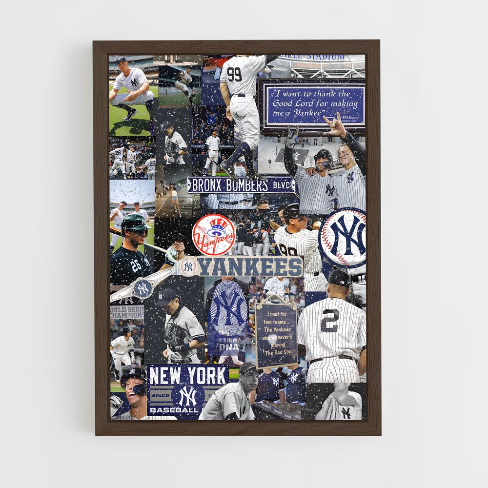 ap-new york yankees-4 cadre Bois foncé