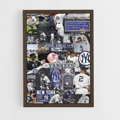 ap-new york yankees-4 cadre Bois foncé