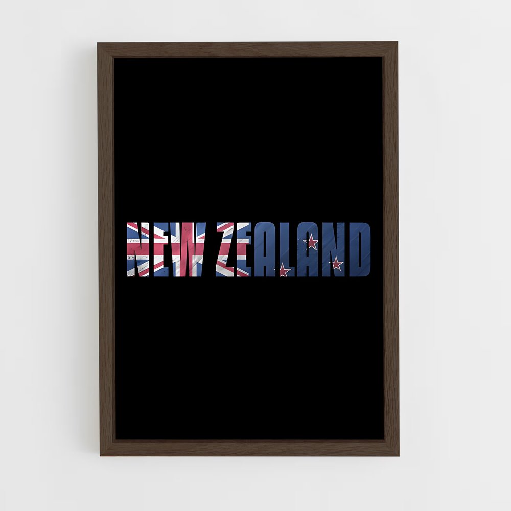 ap-new zealand flag-2 cadre Bois foncé