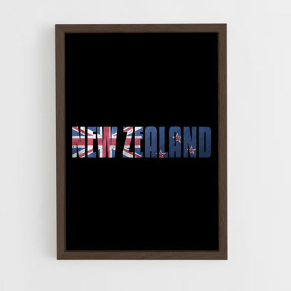 ap-new zealand flag-2 cadre Bois foncé