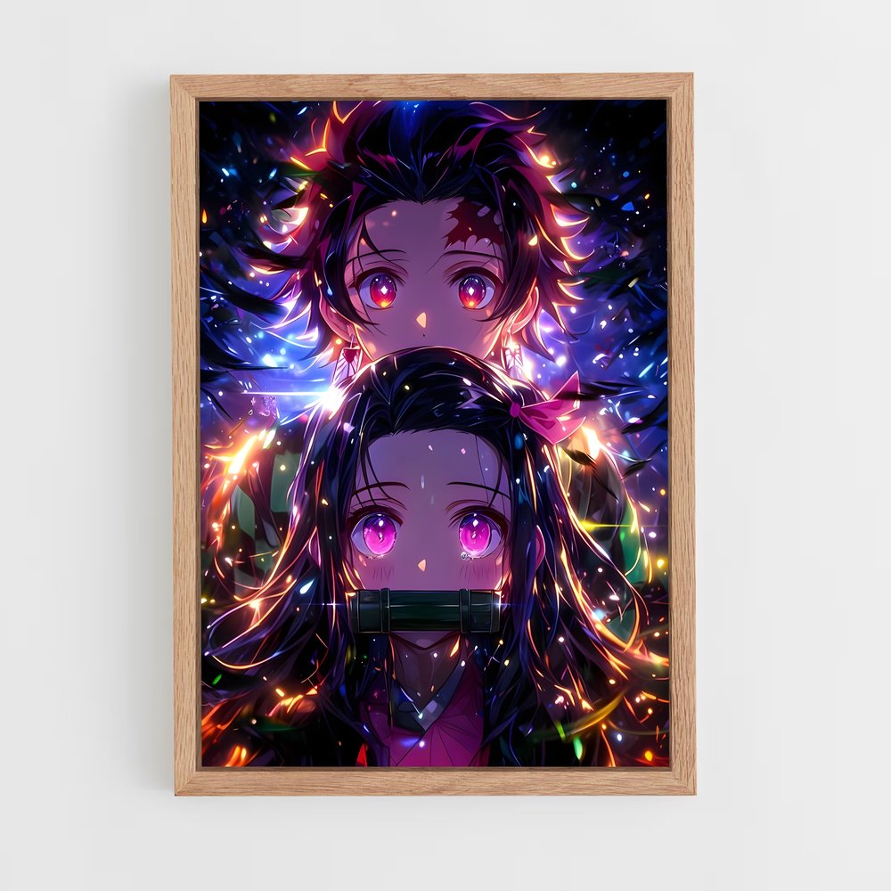ap-nezuko kamado-6 cadre Bois clair