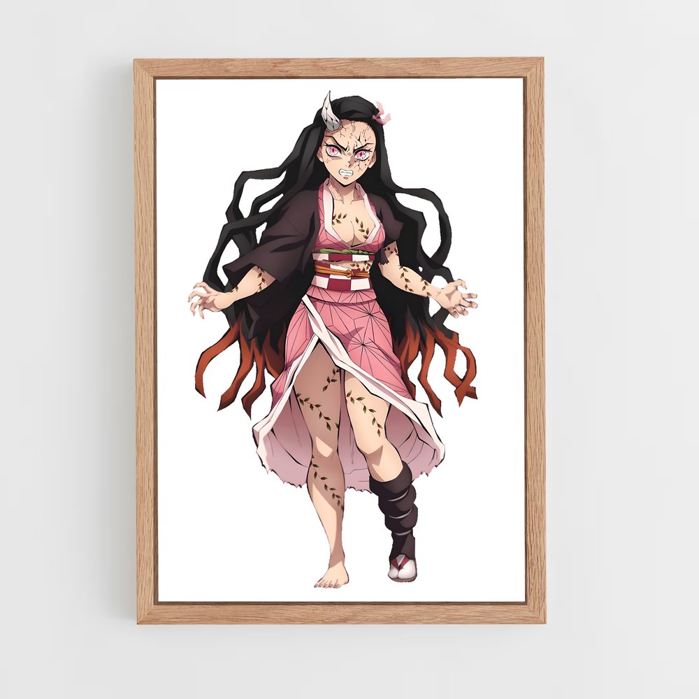 ap-nezuko kamado-8 cadre Bois clair