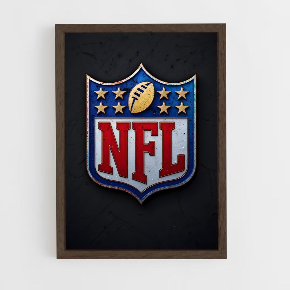 ap-nfl flag-2 cadre Bois foncé
