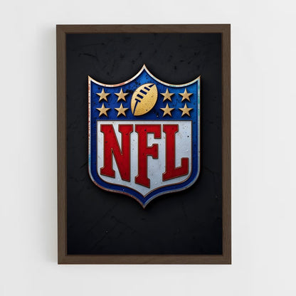ap-nfl flag-2 cadre Bois foncé