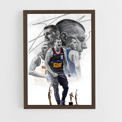 ap-nikola jokic-4 cadre Bois foncé