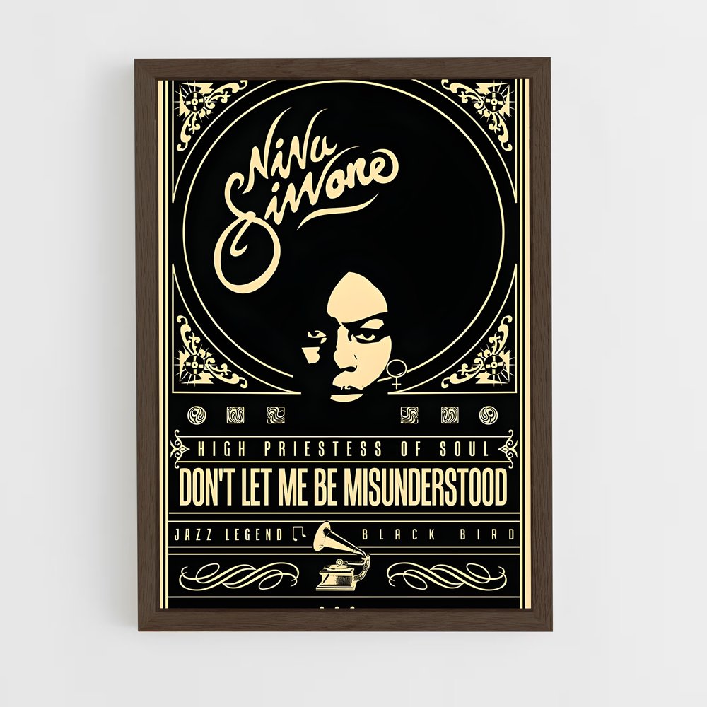 ap-nina simone-3 cadre Bois foncé