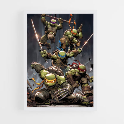 ap-ninja turtles-4 cadre Blanc