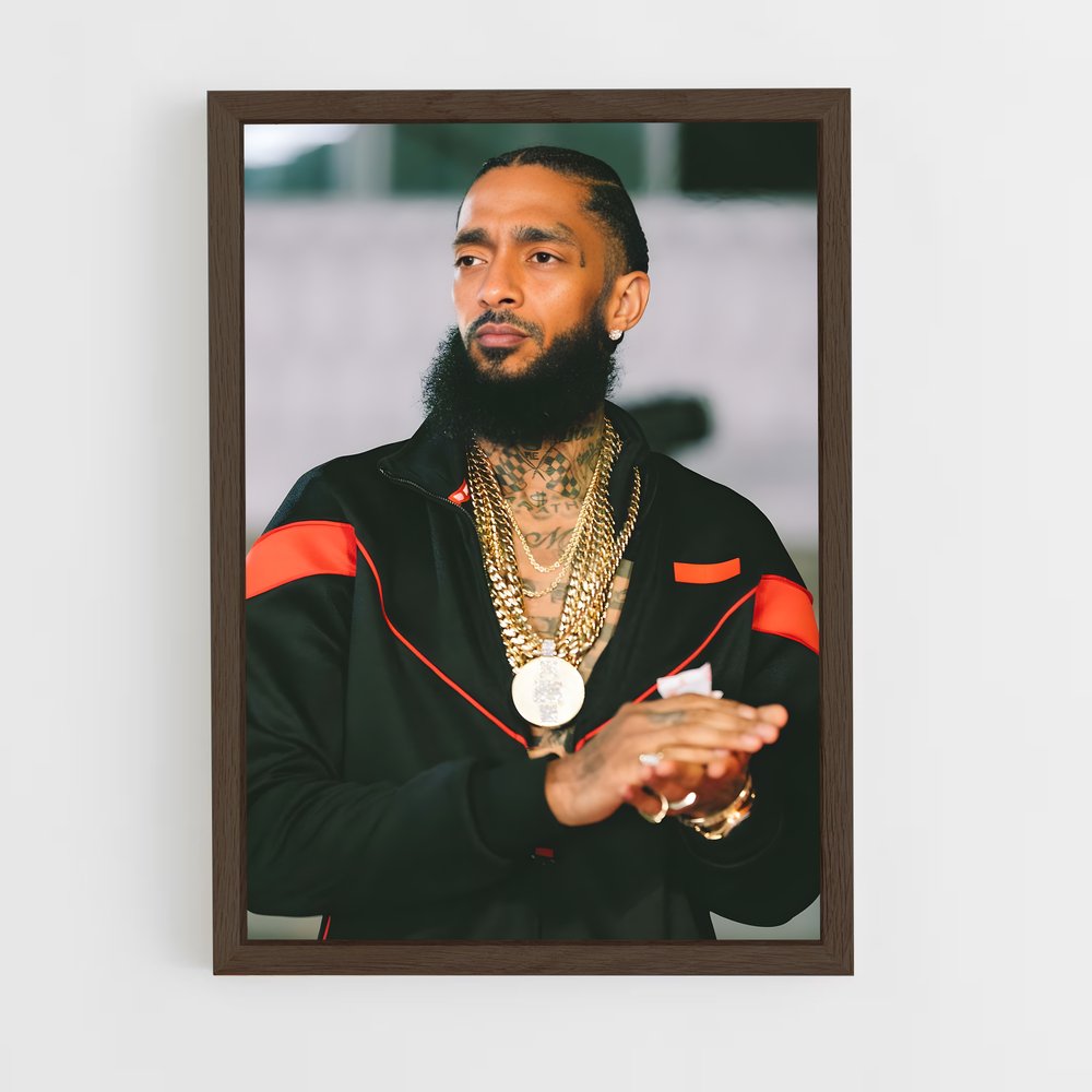 ap-nipsey hussle-3 cadre Bois foncé