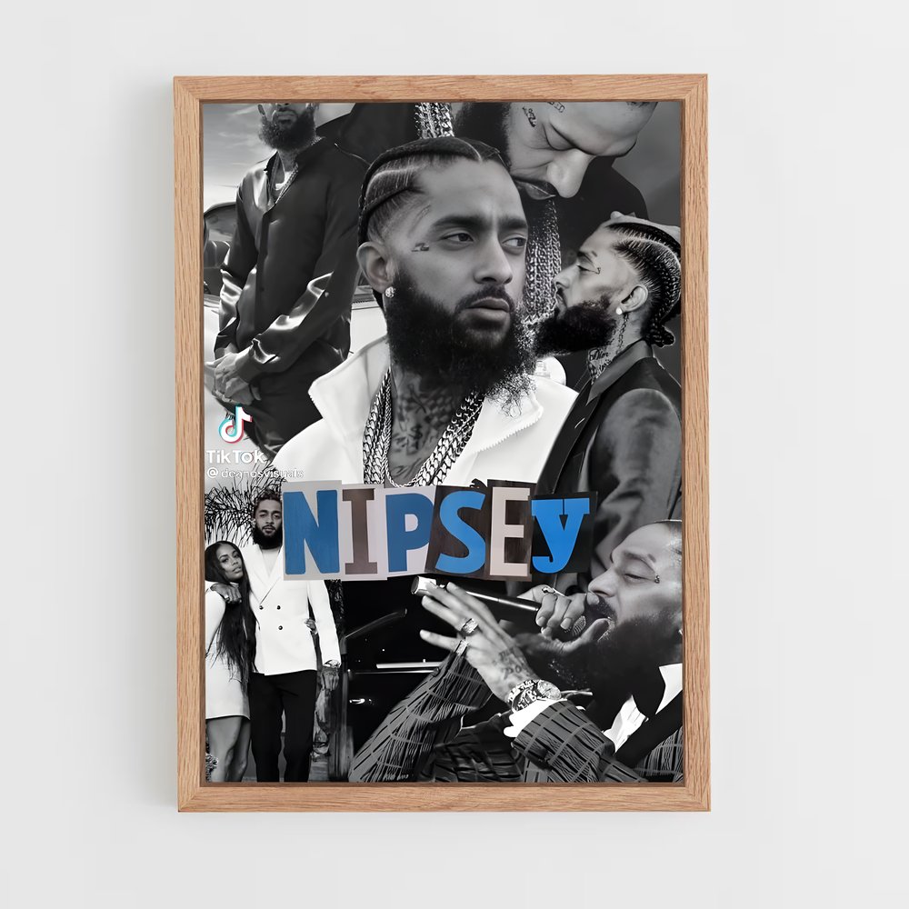 ap-nipsey hussle-6 cadre Bois clair