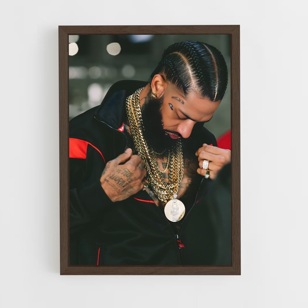 ap-nipsey hussle-8 cadre Bois foncé