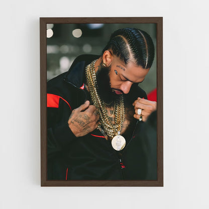 ap-nipsey hussle-8 cadre Bois foncé