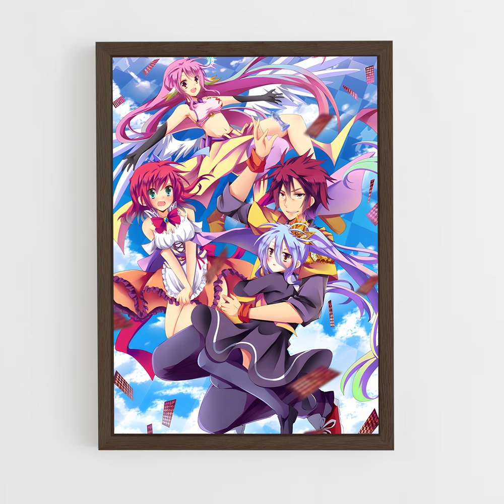 ap-no game no life-3 cadre Bois foncé