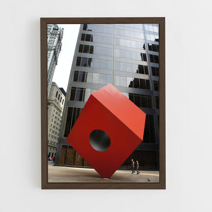 ap-noguchi red cube-2 cadre Bois foncé