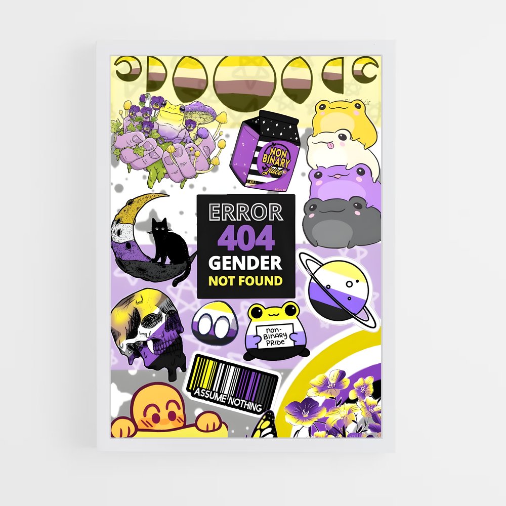 ap-non binary flag-1 cadre Blanc