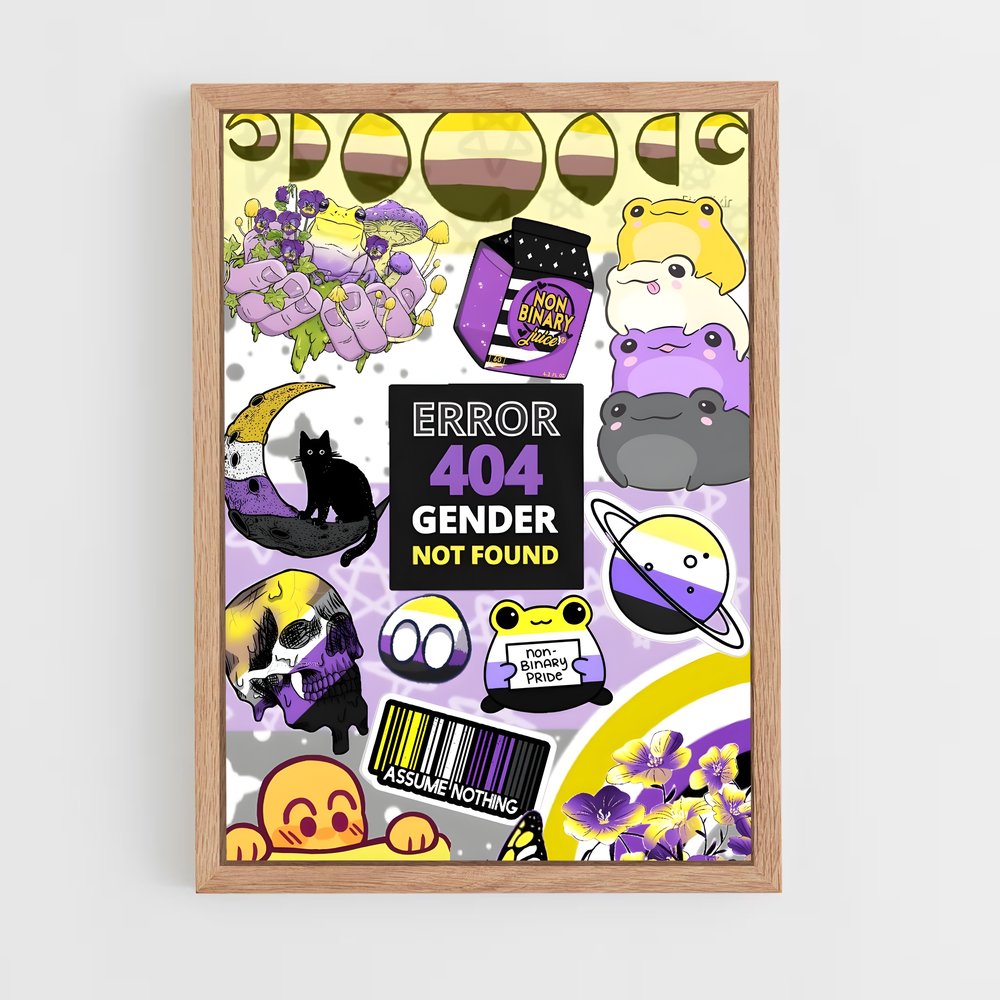 ap-non binary flag-1 cadre Bois clair