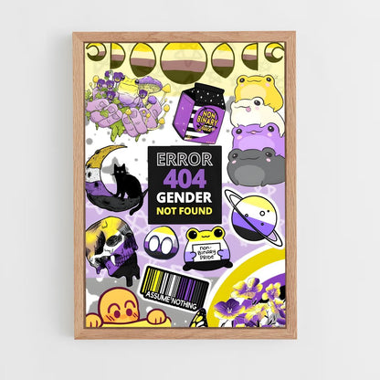 ap-non binary flag-1 cadre Bois clair