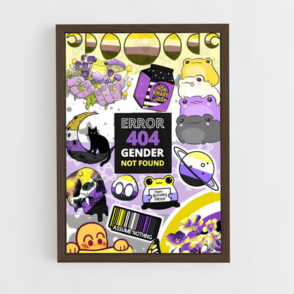 ap-non binary flag-1 cadre Bois foncé