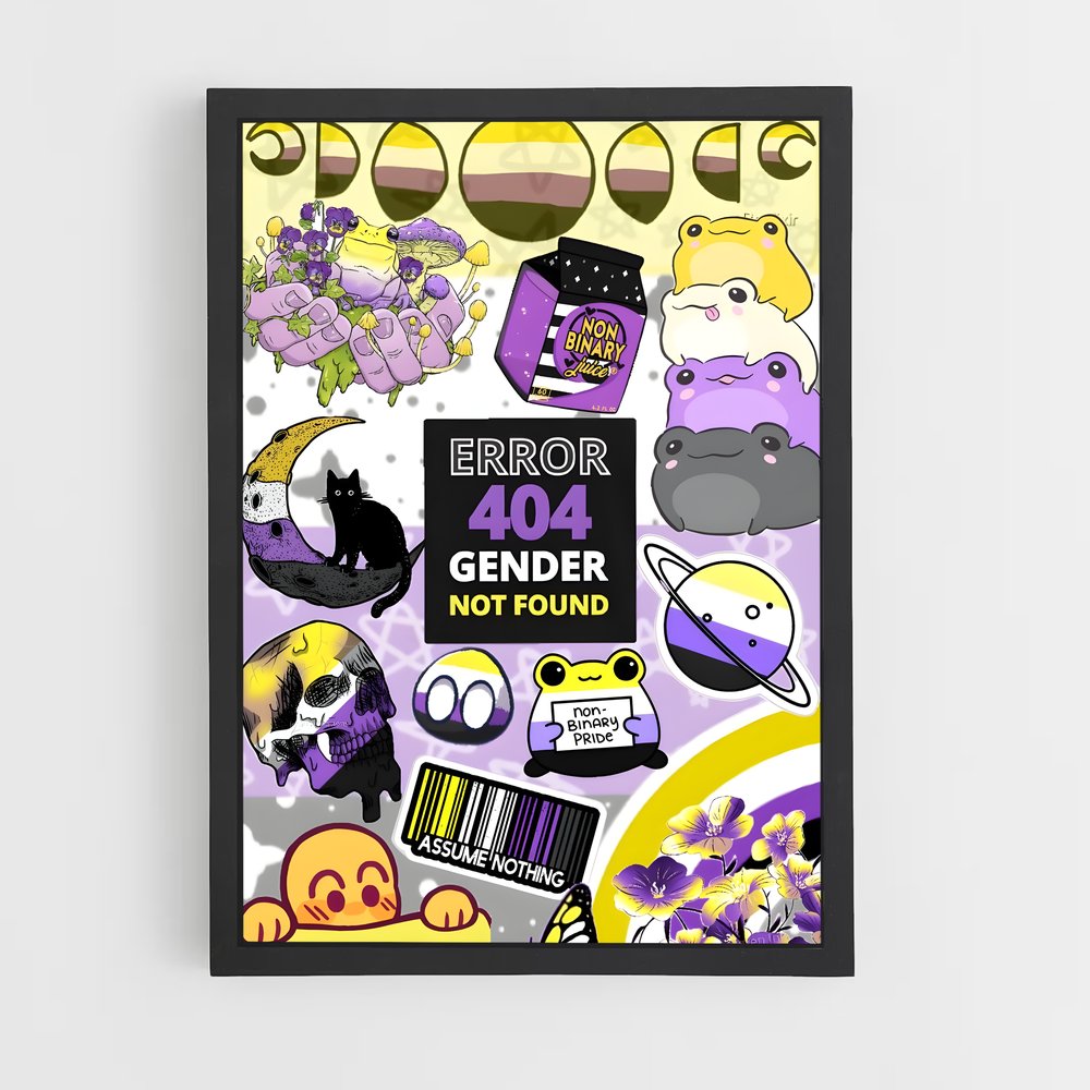 ap-non binary flag-1 cadre Noir