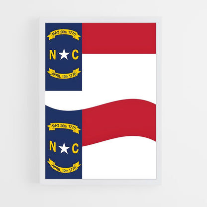 ap-north carolina flag-1 cadre Blanc