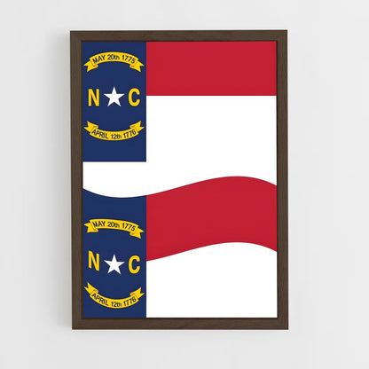 ap-north carolina flag-1 cadre Bois foncé
