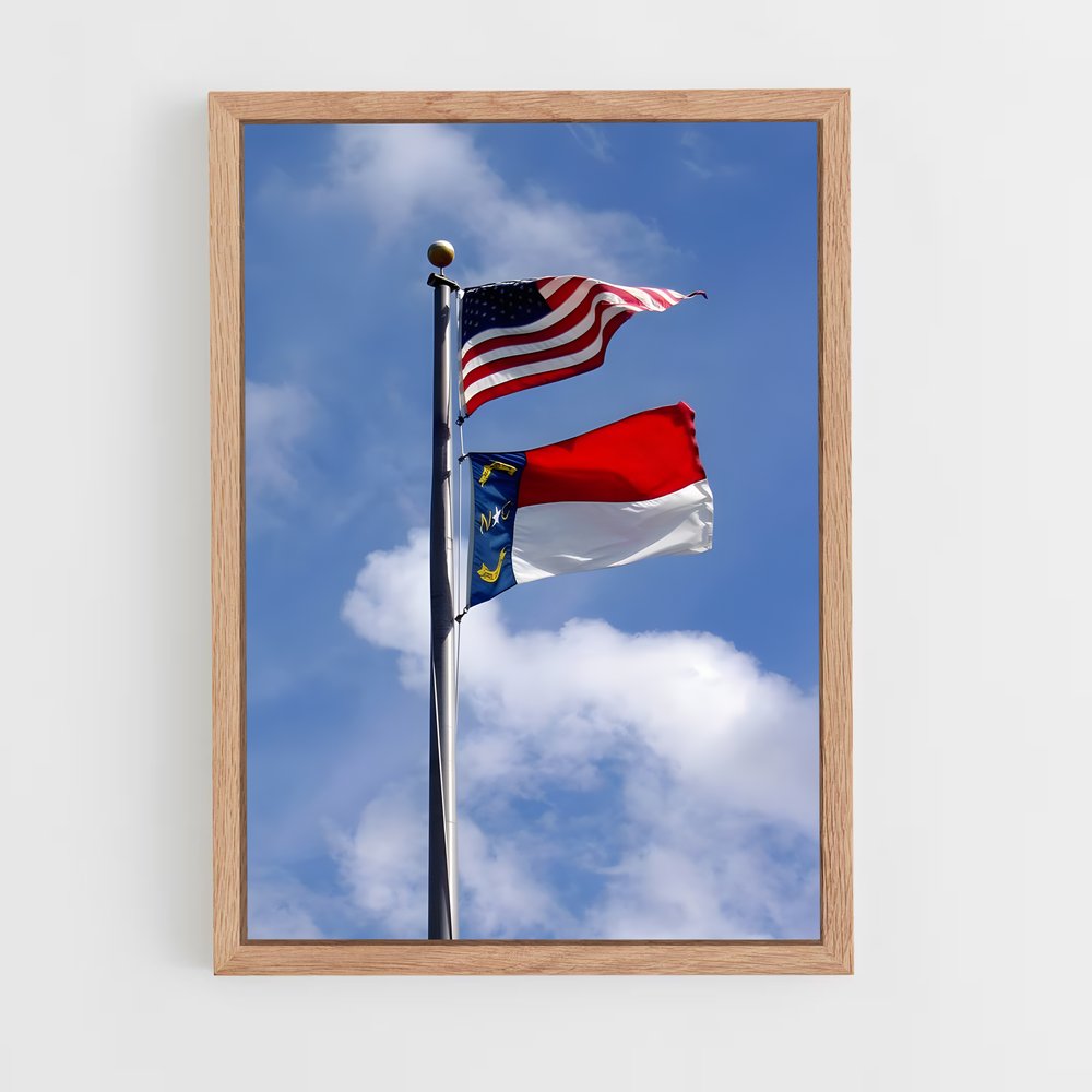 ap-north carolina flag-2 cadre Bois clair