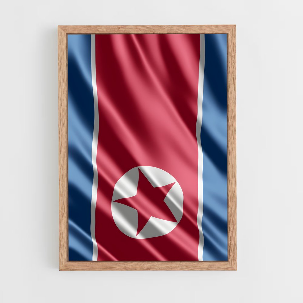 ap-north korea flag-1 cadre Bois clair