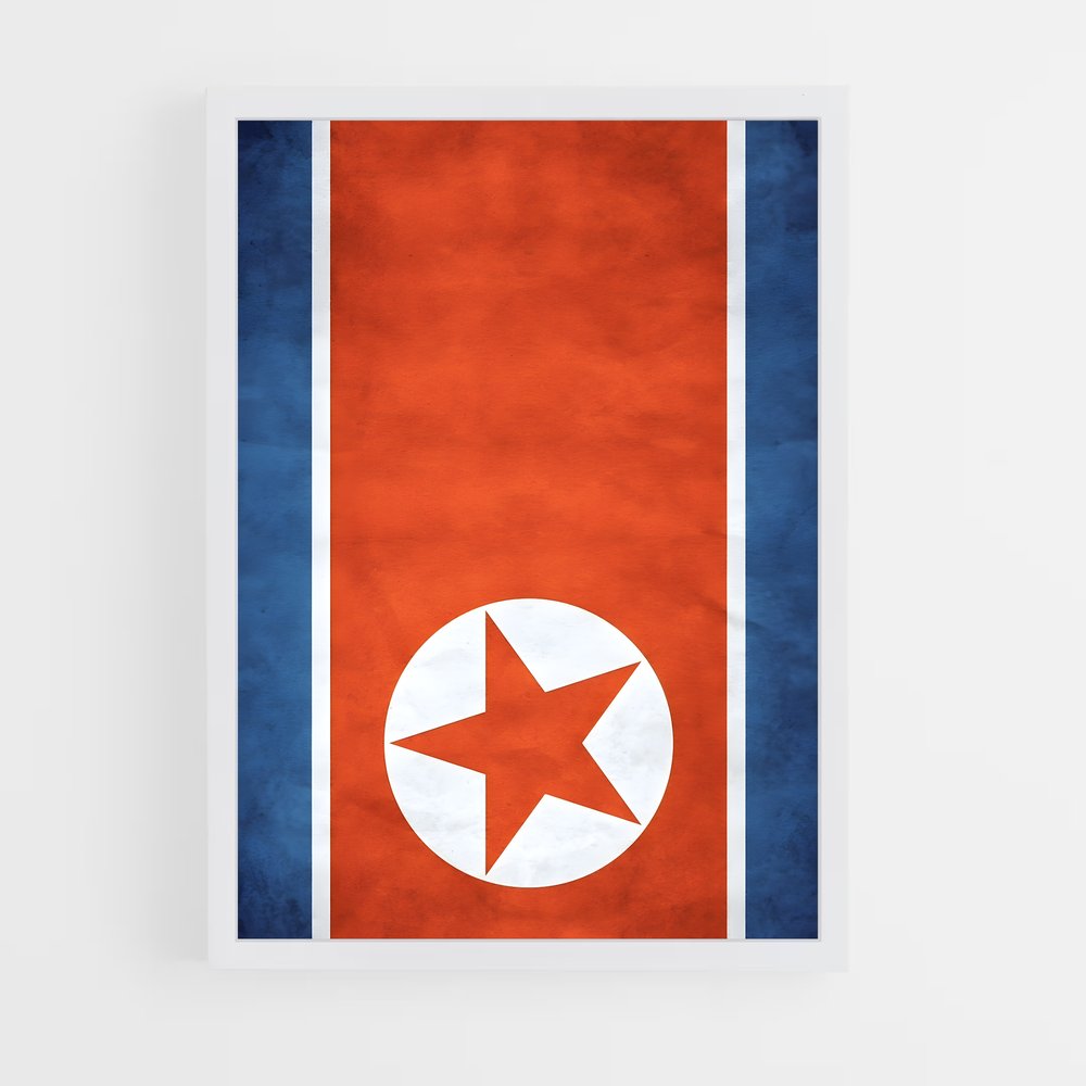 ap-north korea flag-2 cadre Blanc