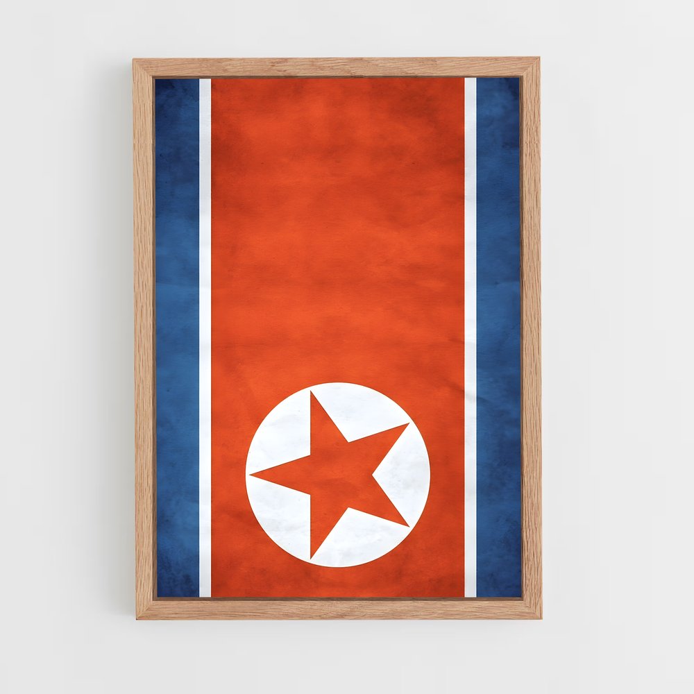 ap-north korea flag-2 cadre Bois clair